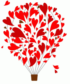 Balloon With Hearts Laser Cut Template Free CDR Vectors Art