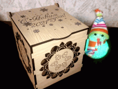 Wooden Gift Box With Lid For Wedding Laser Cut Free CDR Vectors Art