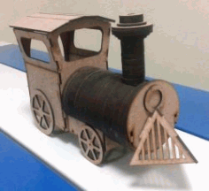 Laser Cut Train Assembly Model Free CDR Vectors Art