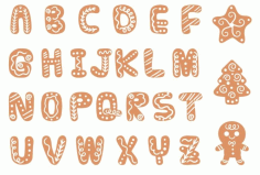 Cookies Alphabet Letters Font Free CDR Vectors Art