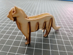 Laser Cut Wooden Cat 3d Puzzle Vector Free PDF File