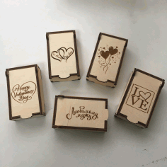 Laser Cut Small Boxes For February 14 Valentines Day For Small Gifts Such As Keychains Free CDR Vectors Art