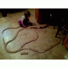 Laser Cut Toy Train Railroad Track Free CDR Vectors Art