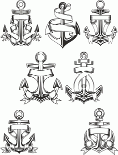 Anchor Vector Collection Of Vector Anchors Free Download Free DXF File