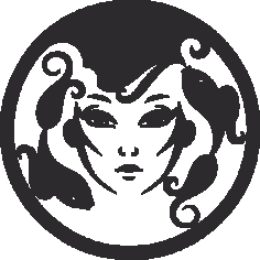 Zodiac Signs In The Form Of Female Face 09 Free DXF File