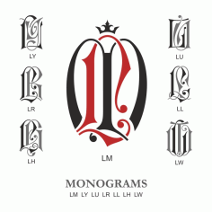 Monogram Vector Large Collection LM Free DXF File