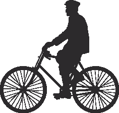 Silhouette Cyclist Collection Of Bicycle 07 Free DXF File