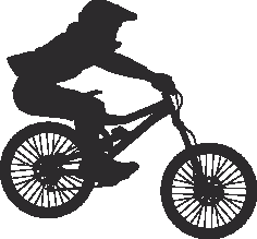 Silhouette Cyclist Collection Of Bicycle 09 Free DXF File