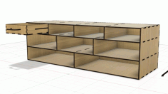 Laser Cut Layout Shelf For Shelving With Drawers Free CDR Vectors Art