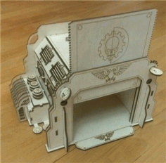 Laser Cut Box With Mechanical Door Drawing Free CDR Vectors Art