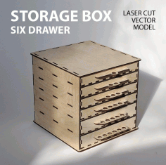 Laser Cut Storage Box Drawer Free CDR Vectors Art