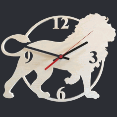 Laser Cut Lion Clock Free CDR Vectors Art