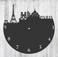 Laser Cut Paris Clock Free CDR Vectors Art