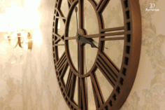 Laser Cut Roman Clock Free CDR Vectors Art