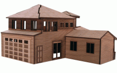 Laser Cut House Model Free CDR Vectors Art