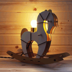 Laser Cut Horse Decorative Lamp Free CDR Vectors Art