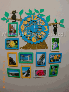 Laser Cut Photo Frame With Clock Collection Free CDR Vectors Art