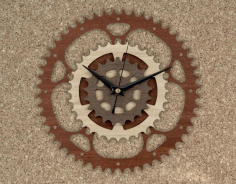 Laser Cut Wooden Gear Clock Cnc Free CDR Vectors Art