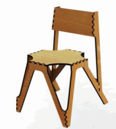 Laser Cut Solid Wooden Chair Free CDR Vectors Art