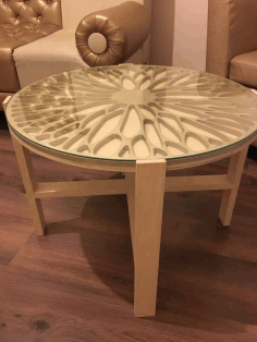 Laser Cut Coffee Table Wooden Free CDR Vectors Art