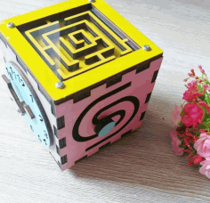 Laser Cut Cube Rubik Puzzle Game Free CDR Vectors Art