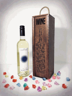 Laser Cut Wine Bottle Wooden Engraved Storage Case Free CDR Vectors Art