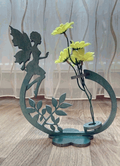 Laser Cut Vase For Decorative Flower Free CDR Vectors Art