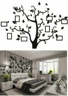 Tree Photo Frame Laser cutting Free CDR Vectors Art