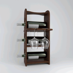 Minibar Wine Bottles Rack And Glasses Holder Free CDR Vectors Art