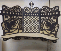 Laser Cut Iconostasis Wooden Shelf For Icons Free CDR Vectors Art