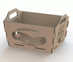 Laser Cut Wooden Storage Basket Box Free DXF File