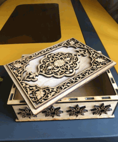 Wooden Intricate Jewelry Box 4mm For Laser Cutting Free CDR Vectors Art