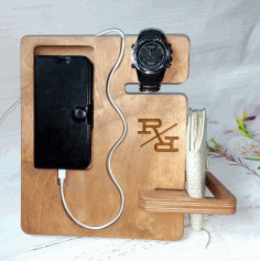Phone Wallet Watch Organizer Plywood For Laser Cut Free CDR Vectors Art