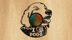 Dog Clock Cdr Drawing For Laser Cut Free CDR Vectors Art