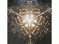 Laser Cut Cube 6mm Wood Lamp Free CDR Vectors Art