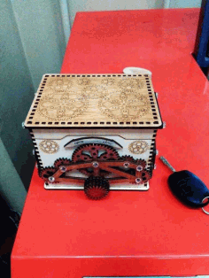 Mechanical Safe Box For Laser Cutting Free CDR Vectors Art