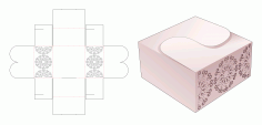 Folding Box With Stenciled Circle Shaped Mandala Die Cut Template EPS Vector