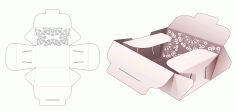 Folding Flip Box And Stenciled Mandala Die Cut Template EPS Vector