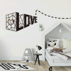 3d Love Wall Decor For Laser Cutting Free CDR Vectors Art