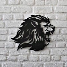 Laser Cut Lion Wall Decor Free DXF File