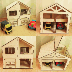 House Garage For Laser Cutting Free CDR Vectors Art