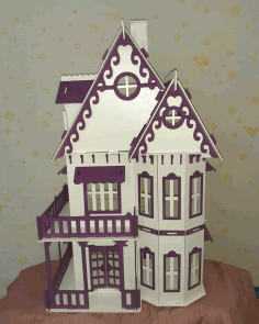 Wooden Toy Villa Doll House For Laser Cut Free CDR Vectors Art