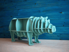 Hippo Shelf For Laser Cut Free CDR Vectors Art