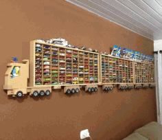 Toy Car Storage Truck Wall Shelf For Laser Cutting Free CDR Vectors Art
