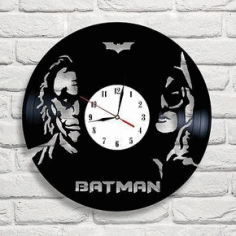 Joker Vs Batman Vynl Clock For Laser Cutting Free CDR Vectors Art