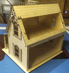 Dollhouse Wooden Decorative For Laser Cut Free CDR Vectors Art