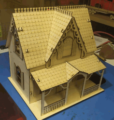 Wooden Decorative Dollhouse For Laser Cut Free CDR Vectors Art