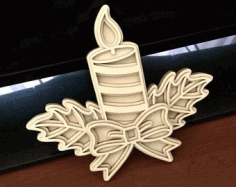 Candle Multilayer For Laser Cutting Free CDR Vectors Art