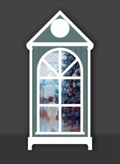 Night Light Acrylic With Translucent Printing In Windows Free CDR Vectors Art