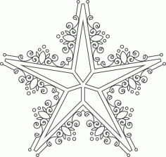 Ornament Star For Laser Cutting Free CDR Vectors Art